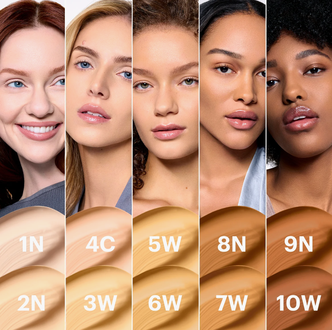 Glo Skin Beauty Modern Matte Foundation shade range showcasing multiple skin tone matches with medium to full coverage and skincare ingredients like salicylic acid and niacinamide at The Skyn Distillery Wayzata MN