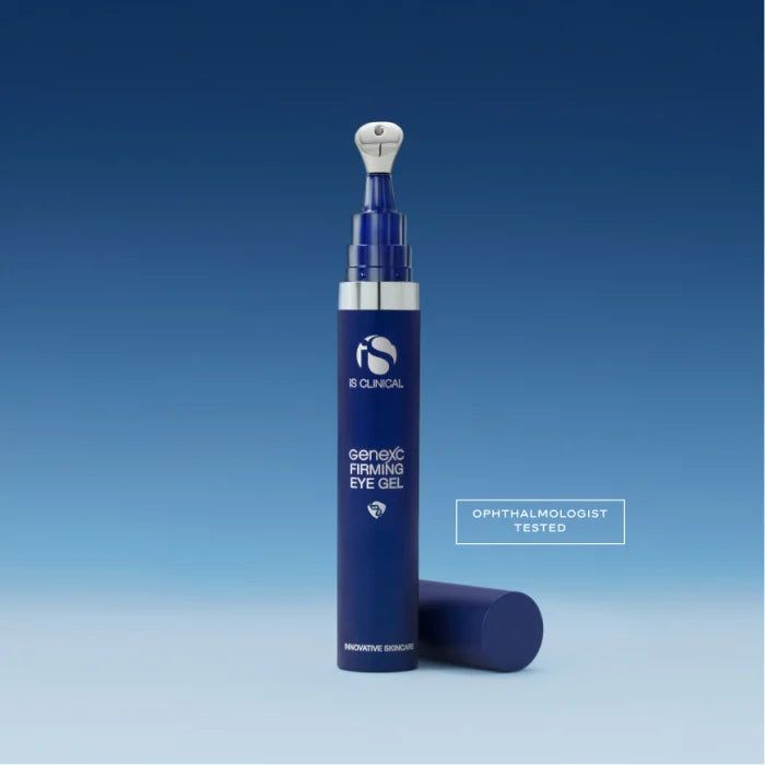 iS Clinical GeneXC Firming Eye Gel to hydrate, smooth fine lines, and brighten the under eye area for a refreshed look at The Skyn Distillery Wayzata Minnesota
